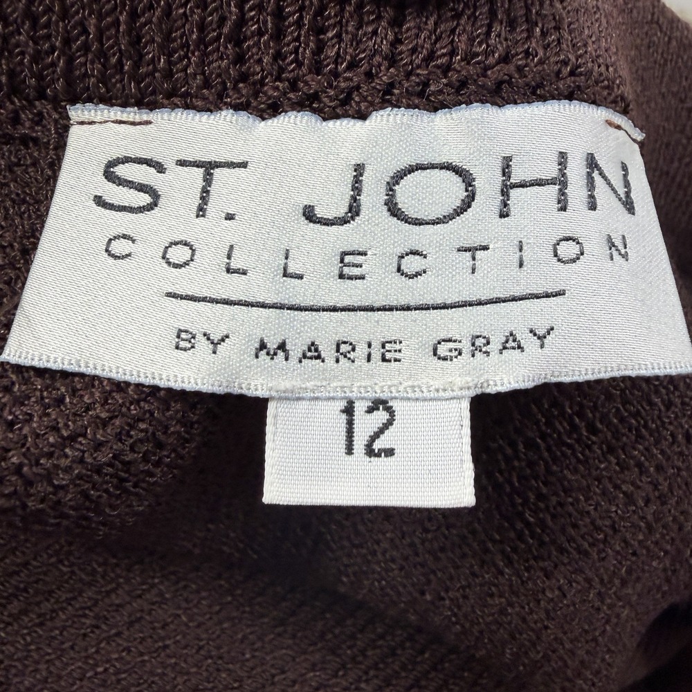 St. John Brown 3 Piece Santana Knit Skirt Set‎ Women's Size 12/2/P - Picture 14 of 16